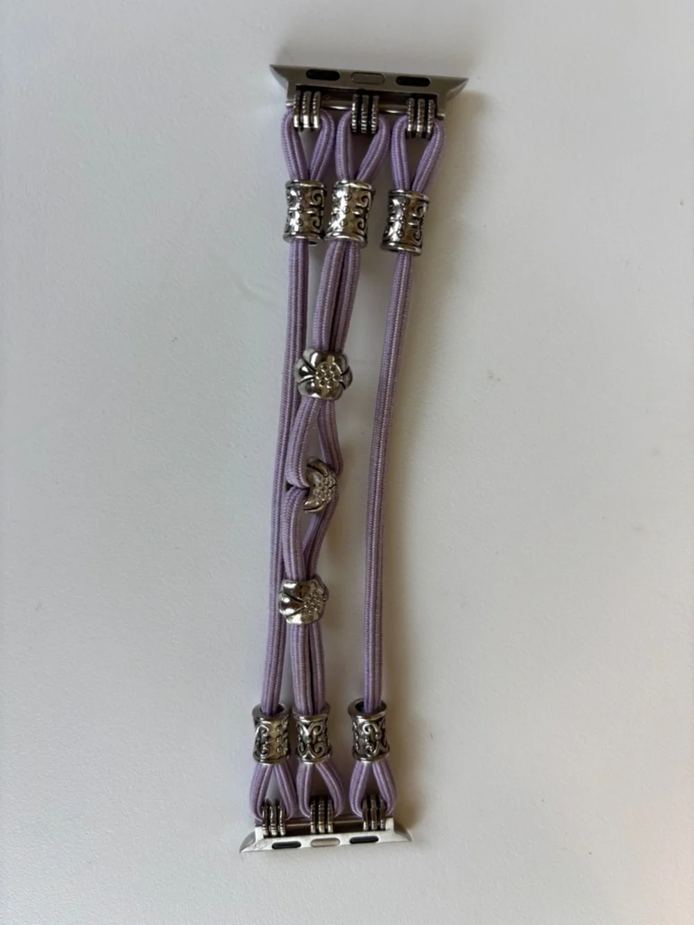 Tildon Lavender Multi-Strand Watch Connector with Silver-Tone Beads - Picture 3 of 4